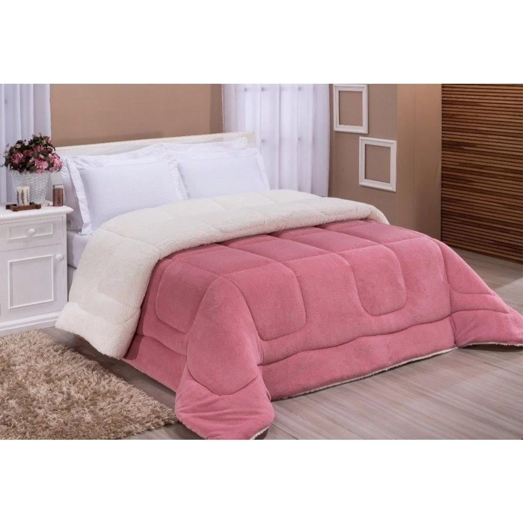 Coberdrom Edredom Casal Queen - 2,40 x 2,20m Dupla Face - Várias Cores