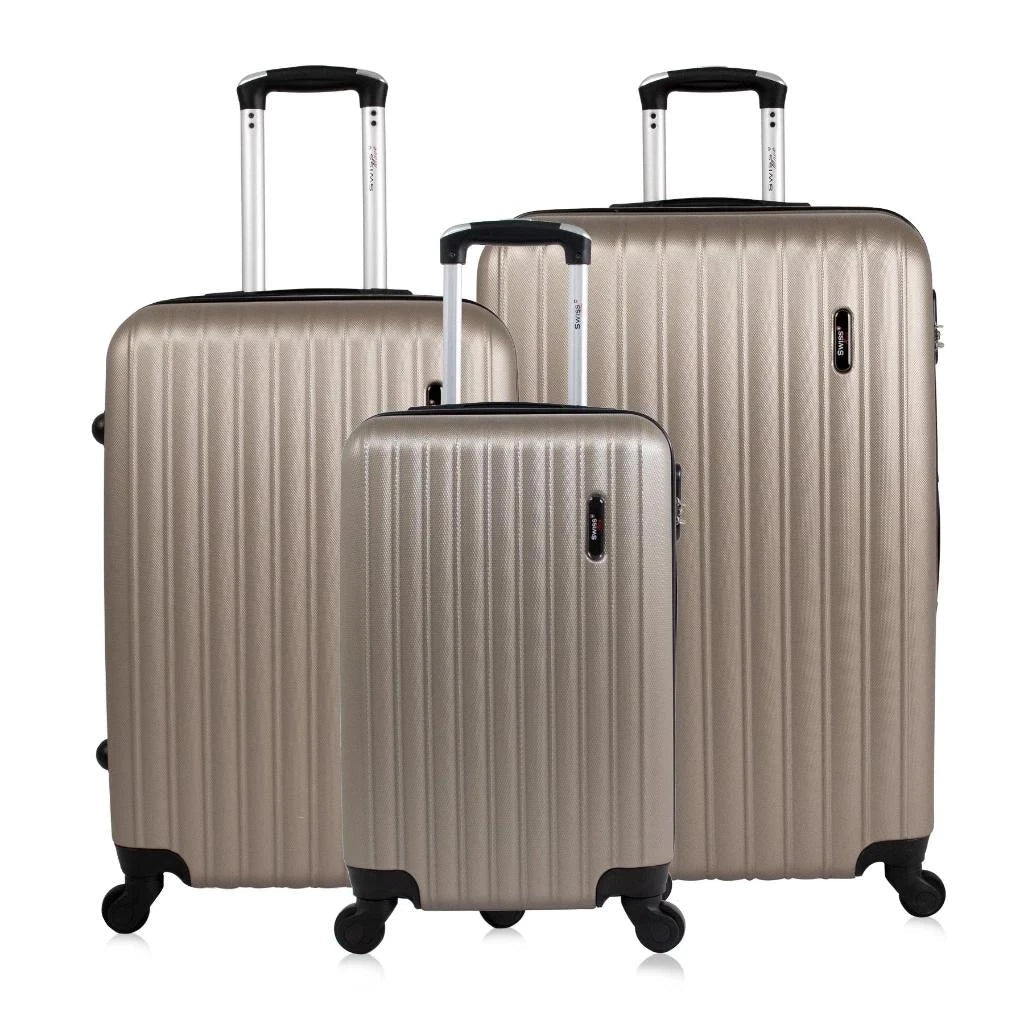 Kit 3 Malas de Viagem ABS Resistente 4 Rodas 360º P M G