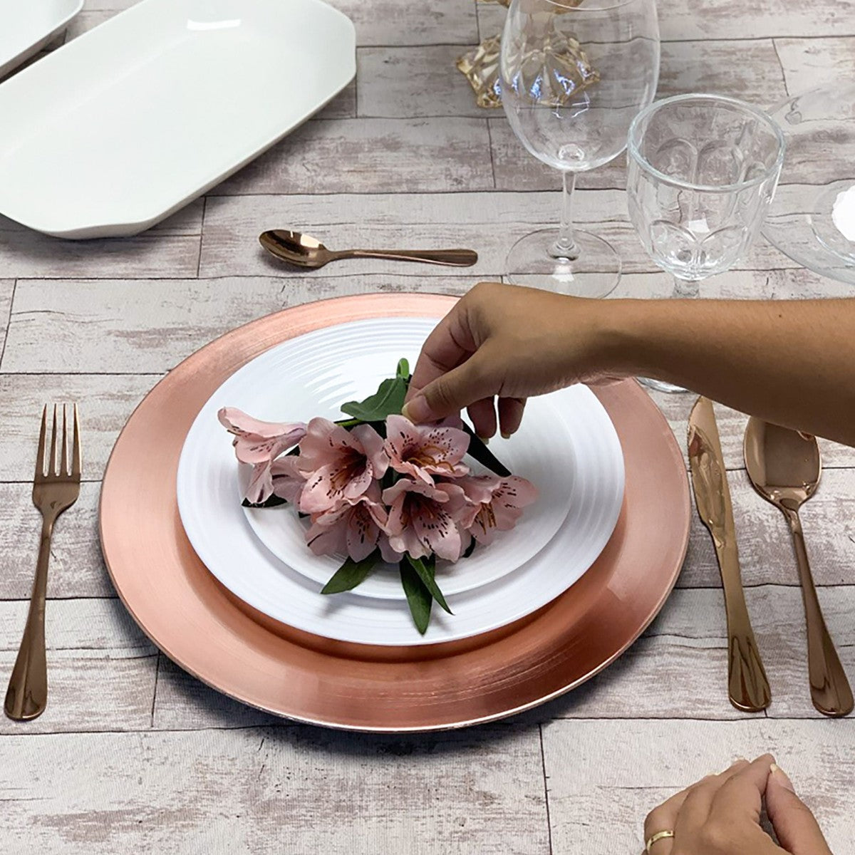 Faqueiro 24 Peças de Aço Inox Positano Rose Gold