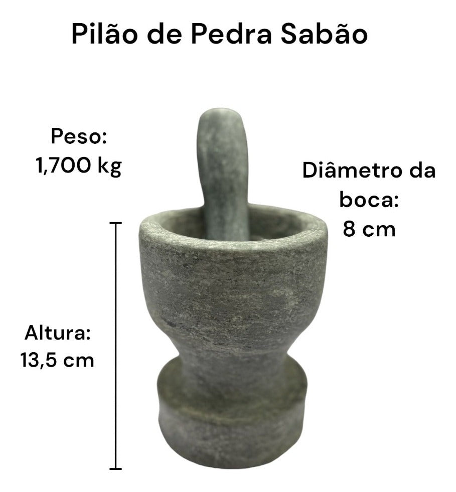 Jogo de Panelas Pedra Sabão Premium 6 peças
