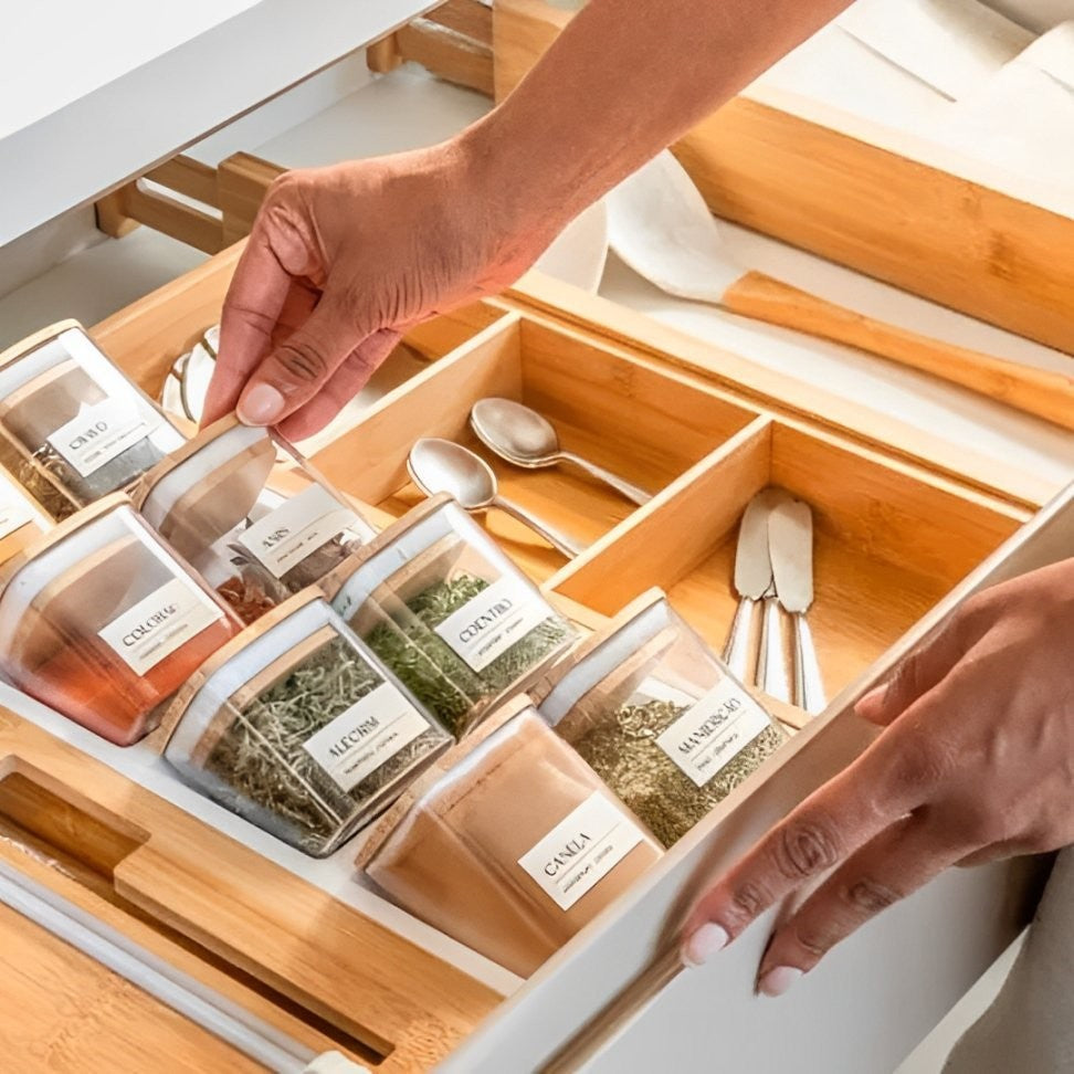 Organizador para Temperos Keep de Bambu 10 Peças